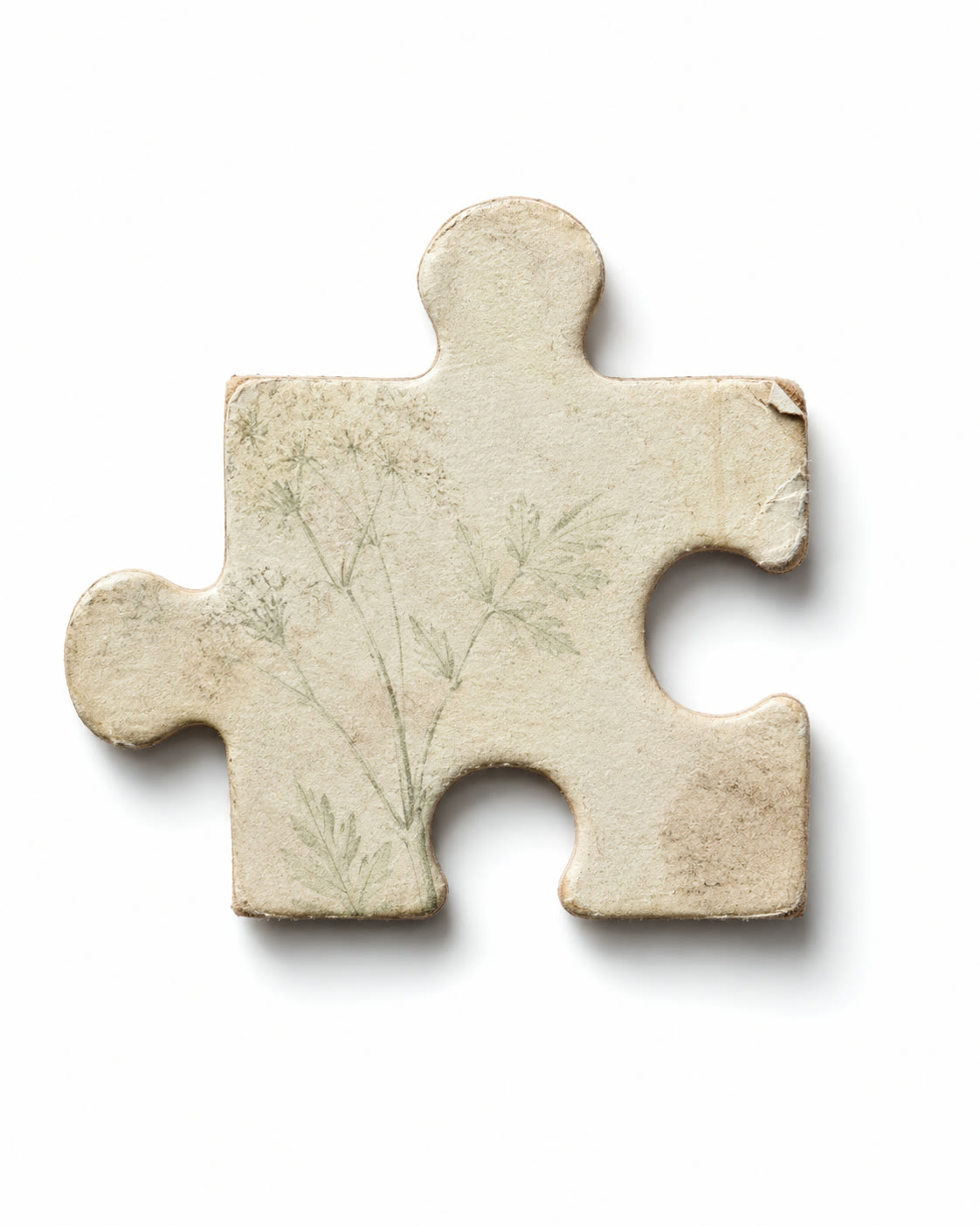 A single vintage puzzle piece